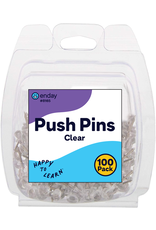 PUSH PINS - CLEAR 100 PACK