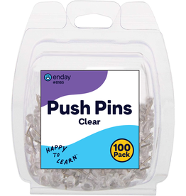 PUSH PINS - CLEAR 100 PACK