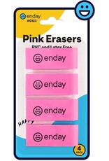 PINK SOFT BEVEL  ERASER- 4 PACK