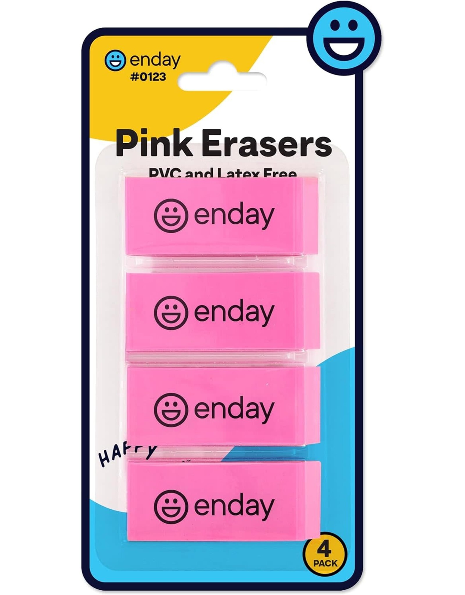 PINK SOFT BEVEL  ERASER- 4 PACK