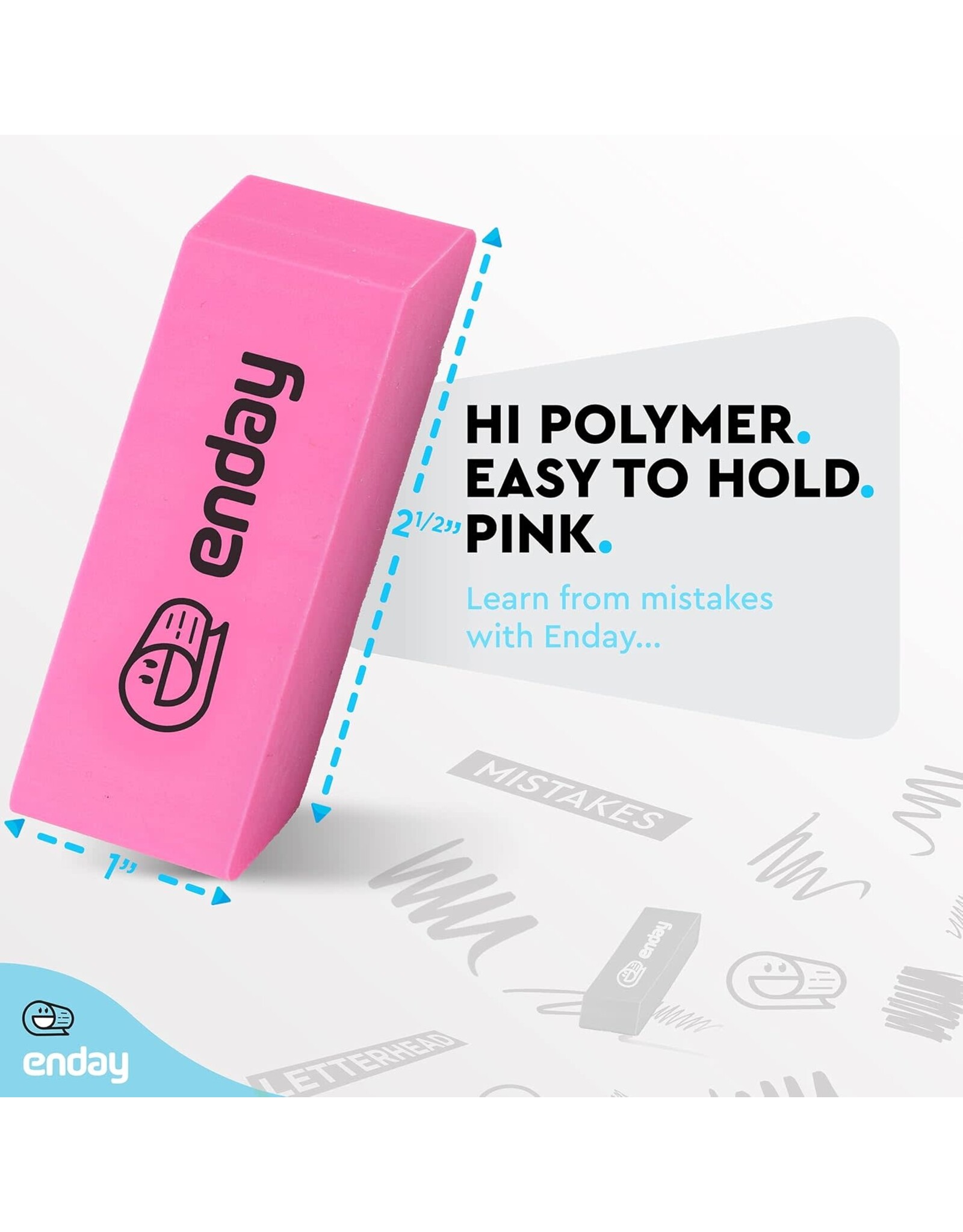 PINK SOFT BEVEL  ERASER- 4 PACK
