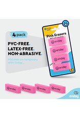 PINK SOFT BEVEL  ERASER- 4 PACK