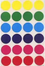 COLOR CODING STICKER: ASSORTED COLORS 1" CIRCLE 25 SHEETS