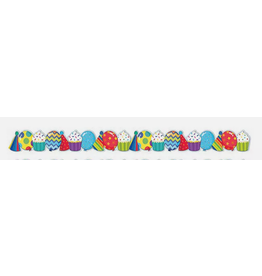EXTRA WIDE SCALLOPED DIE CUT BORDER; CELEBRATE- 3 1/4"x37'