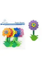 CRAFT FOAM SHAPES FLOWERS  3.54" - 6 PACK