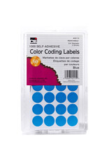 COLOR CODING STICKER   3/4" ROUND LIGHT BLUE - 1000 PACK