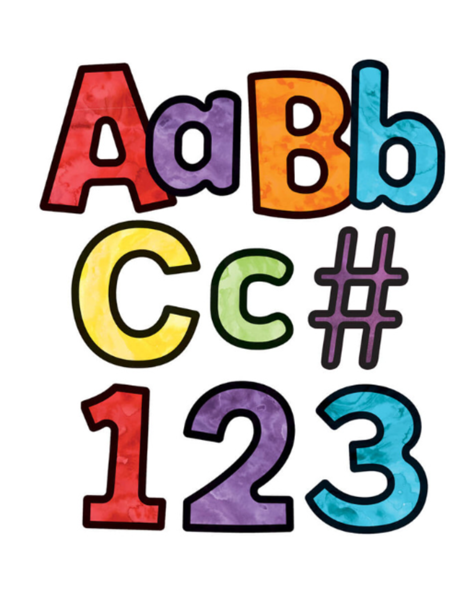 READY LETTERS: WATERCOLOR COMBO  4"