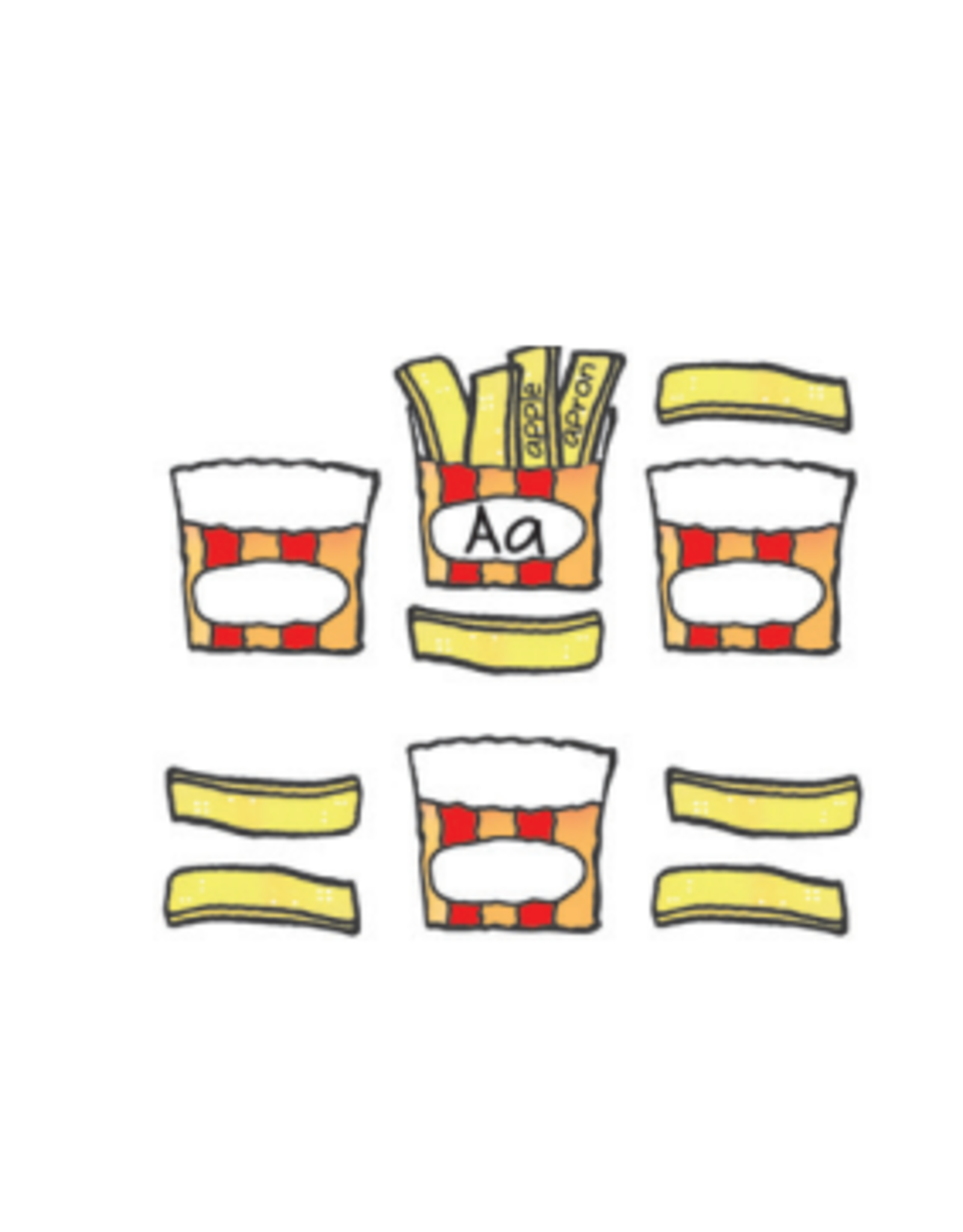 MINI BULLETIN BOARD SET CUSTOMIZABLE FRENCH FRY 141 PIECES
