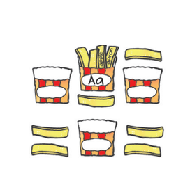 MINI BULLETIN BOARD SET CUSTOMIZABLE FRENCH FRY 141 PIECES