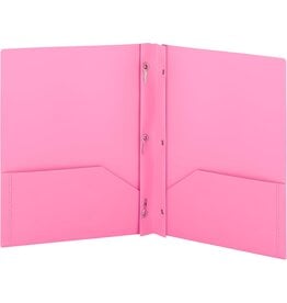 POLY FOLDER: 3 PRONG - 2 POCKET - PINK