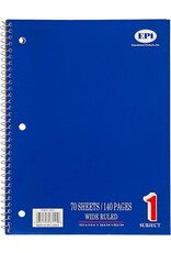 SPIRAL NOTEBOOK - WIDE RULED 1 SUBJECT 70 SHEETS