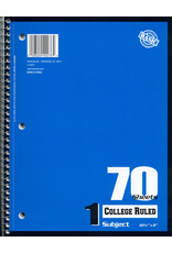SPIRAL NOTEBOOK - COLLEGE RULED 1 SUBJECT 70 SHEETS