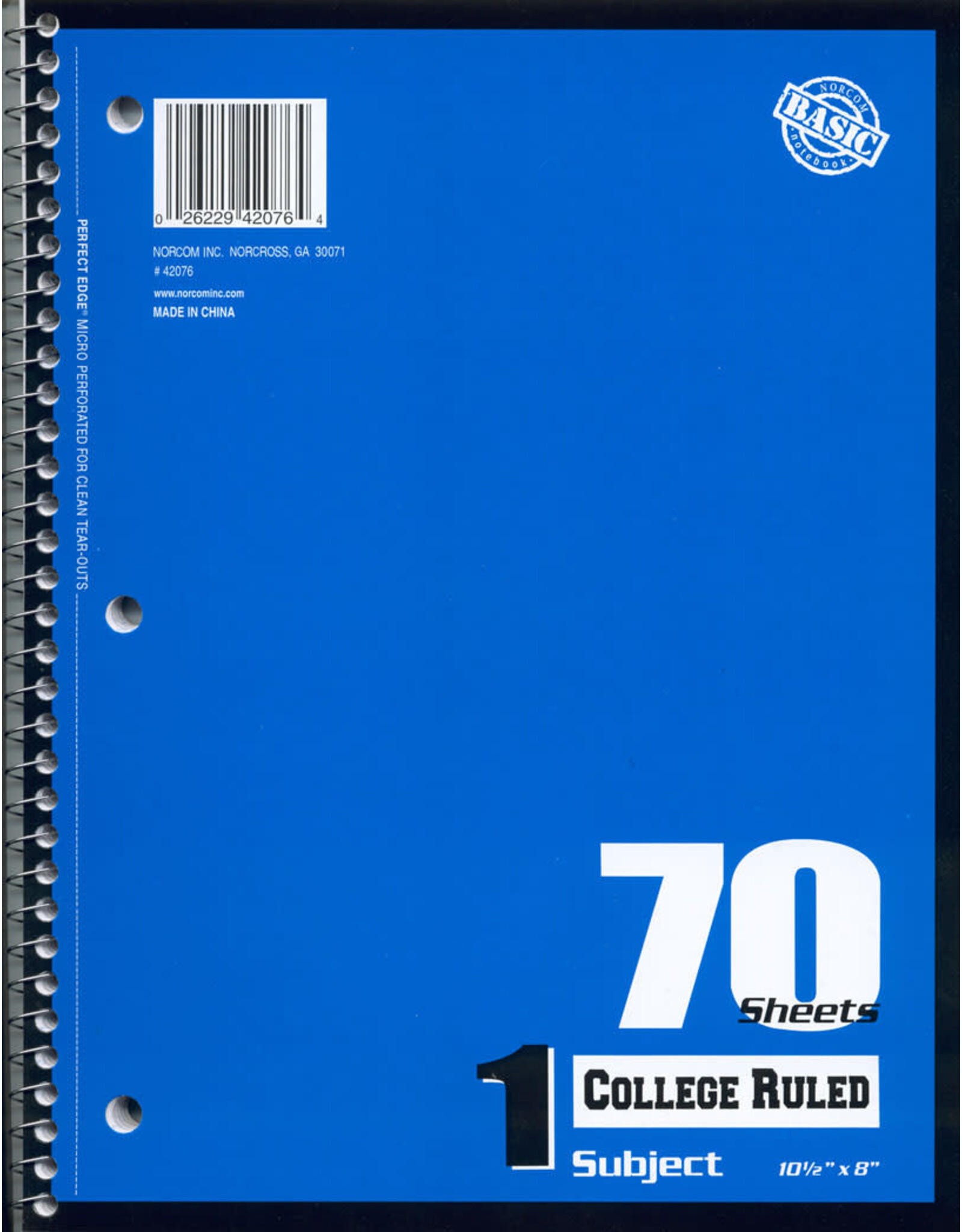 SPIRAL NOTEBOOK - COLLEGE RULED 1 SUBJECT 70 SHEETS