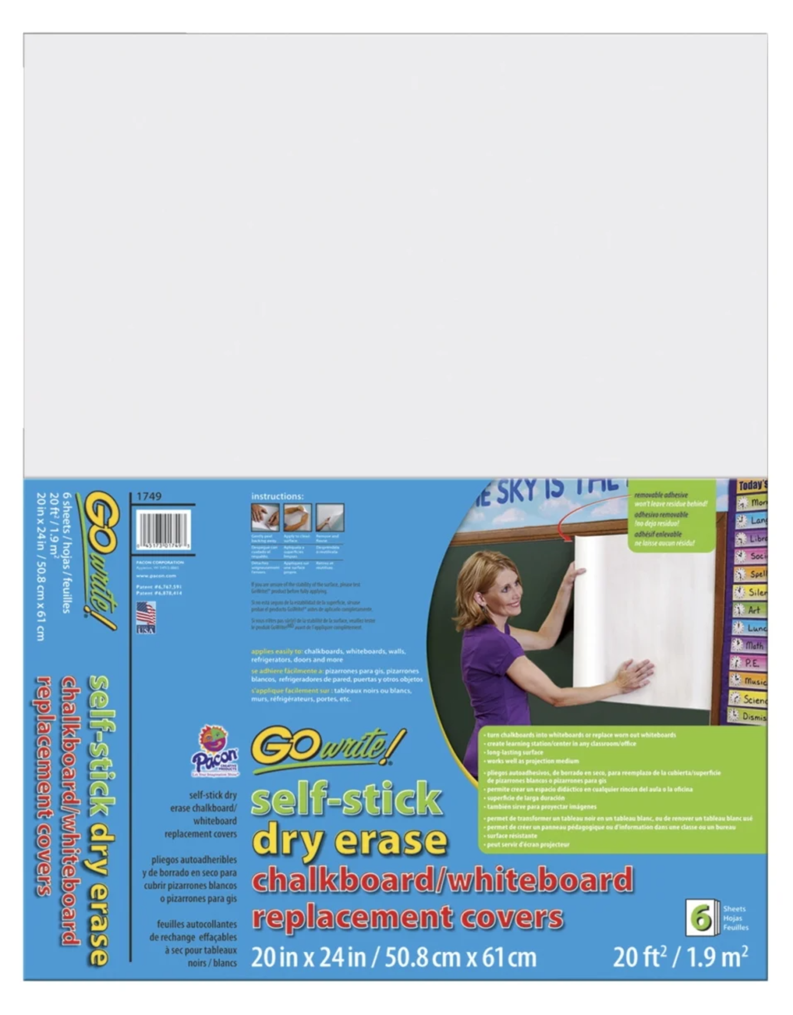 DRY ERASE BOARD REPLACEMENT   COVER 1-SHEET 20"x24"