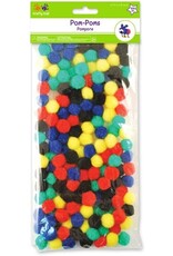 POM POMS 3/4" PRIMARY ASSORTED 100PC
