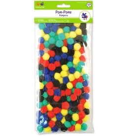 POM POMS 3/4" PRIMARY ASSORTED 100PC