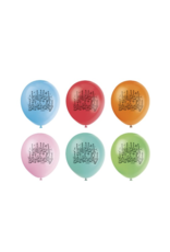 Unique BALLOONS: 9" HAPPY BIRTHDAY ASSORTED COLORS - 15 PACK
