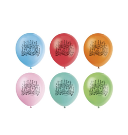 Unique BALLOONS: 9" HAPPY BIRTHDAY ASSORTED COLORS - 15 PACK