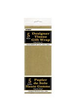 Unique TISSUE PAPER: 20"X26" METALLIC GOLD 5 SHEET