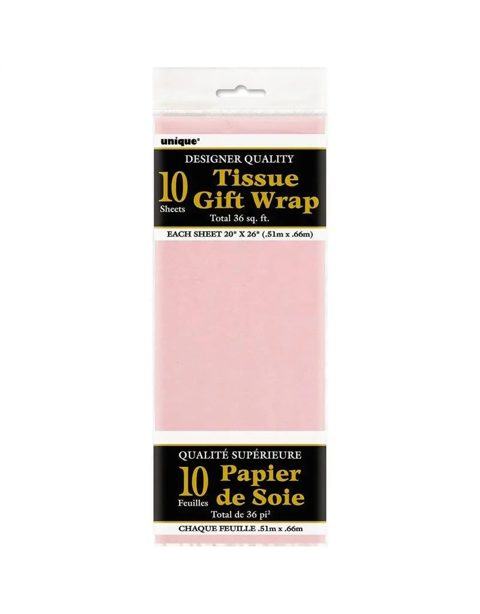 Unique TISSUE PAPER:  20"x26" LIGHT PINK 10 SHEETS