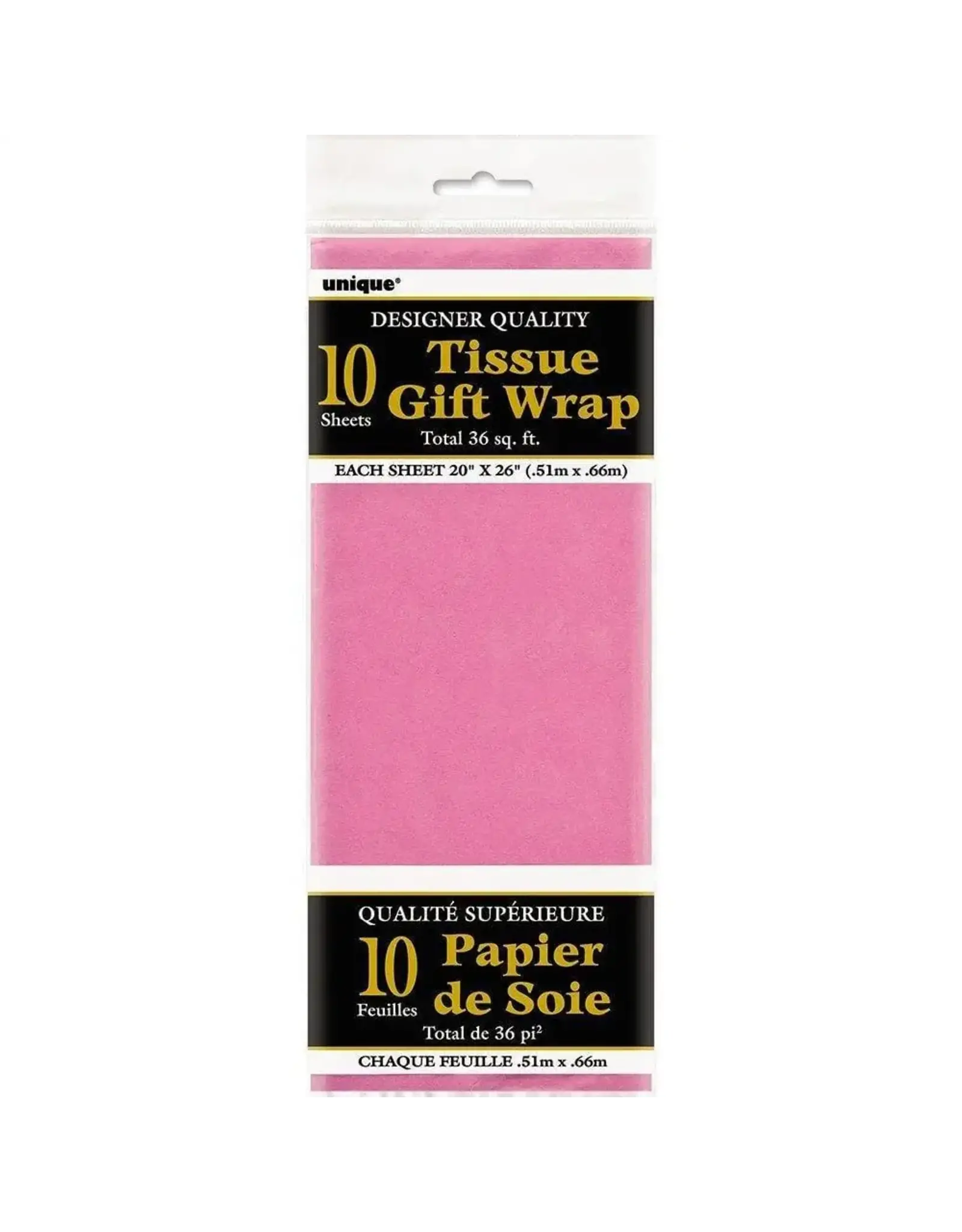 Unique TISSUE PAPER: 20"X26"  HOT PINK 10 SHEET