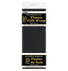 Unique TISSUE PAPER: 20"X26" BLACK 10 SHEET