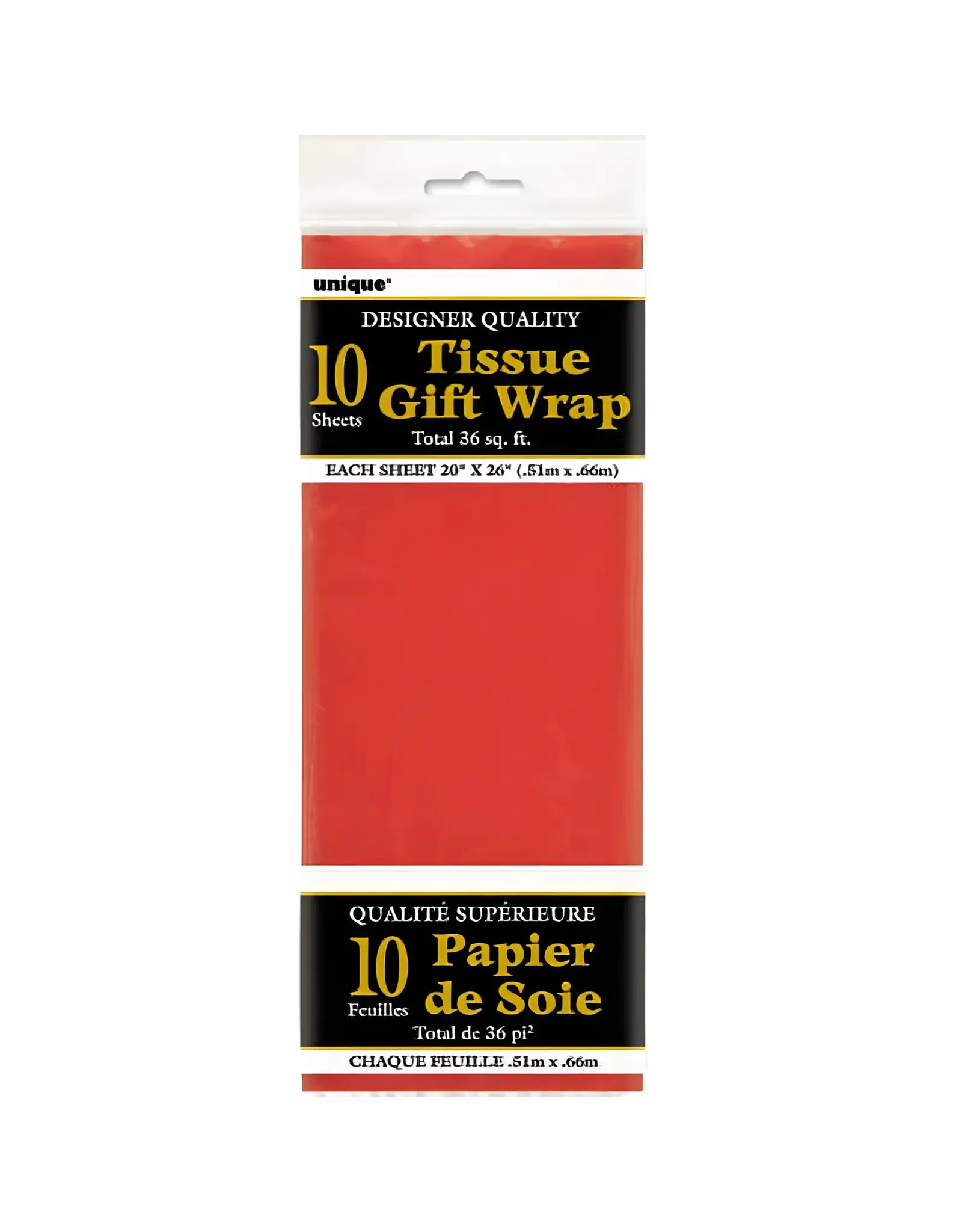 Unique TISSUE PAPER: 20'X26' RED 10 SHEET