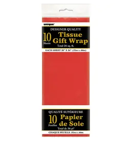 Unique TISSUE PAPER: 20'X26' RED 10 SHEET