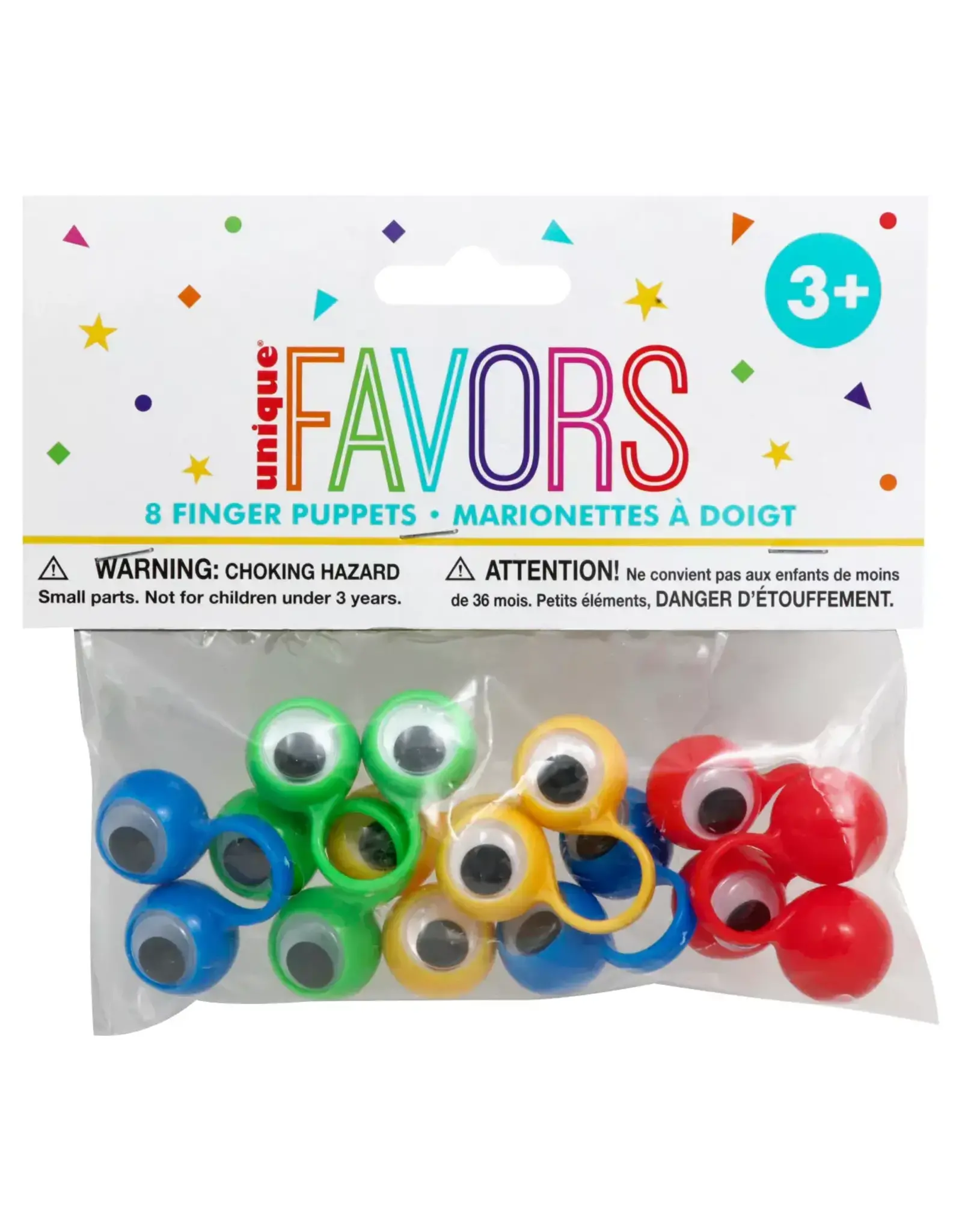 Unique GOOGLY EYES FINGER PUPPETS - 8 PACK