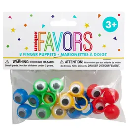 Unique GOOGLY EYES FINGER PUPPETS - 8 PACK
