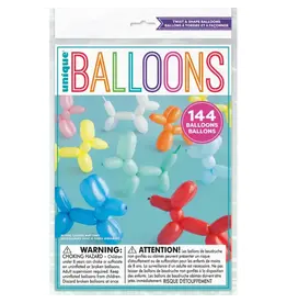 Unique TWIST AND SHAPE ANIMAL BALLOONS - 144 PACK
