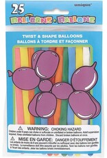 Unique TWIST AND SHAPE ANIMAL BALLOONS - 25 PACK