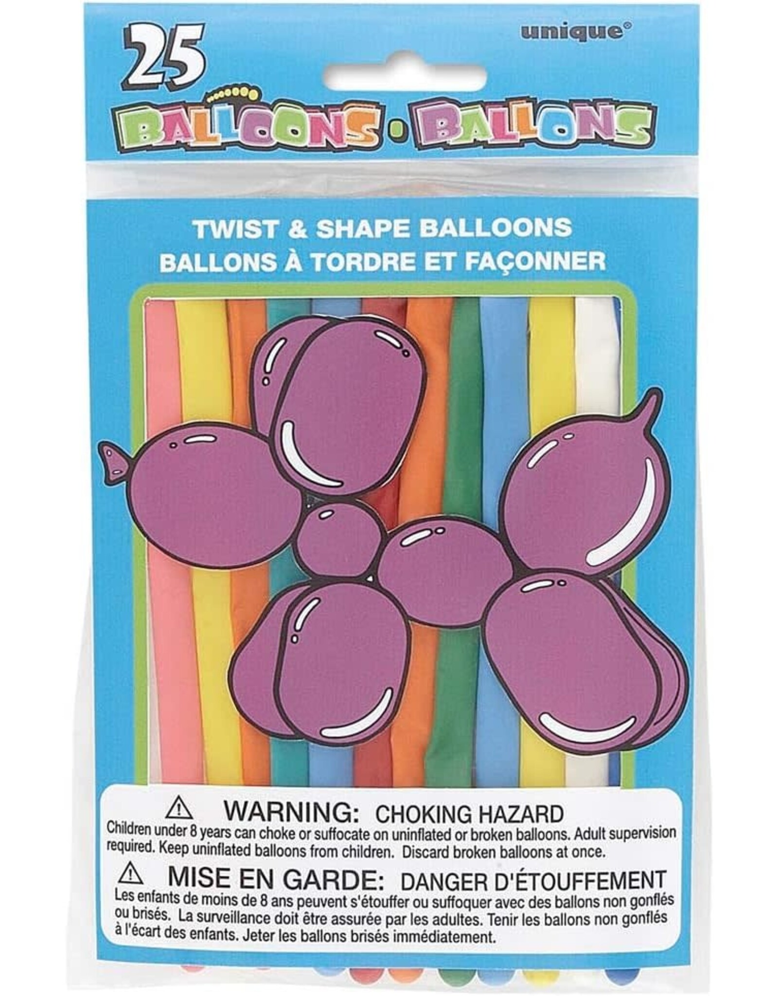 Unique TWIST AND SHAPE ANIMAL BALLOONS - 25 PACK