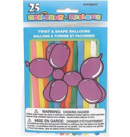 Unique TWIST AND SHAPE ANIMAL BALLOONS - 25 PACK