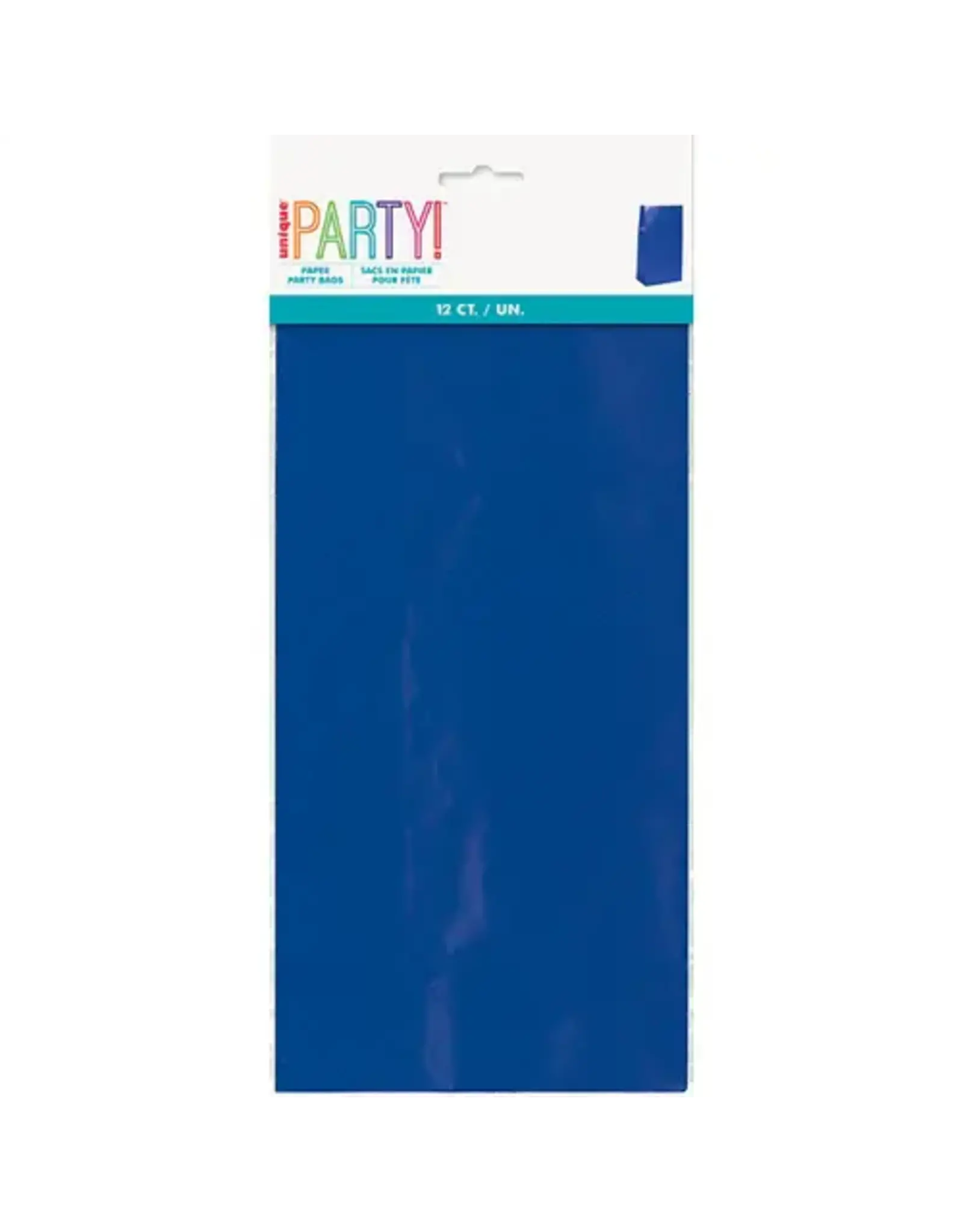 Unique PAPER BAGS -   BLUE 5"X10" - 12 PACK