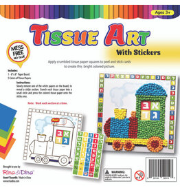 Rina&Dina TISSUE ART W/ STICKERS-ALEF BEIS TRAIN