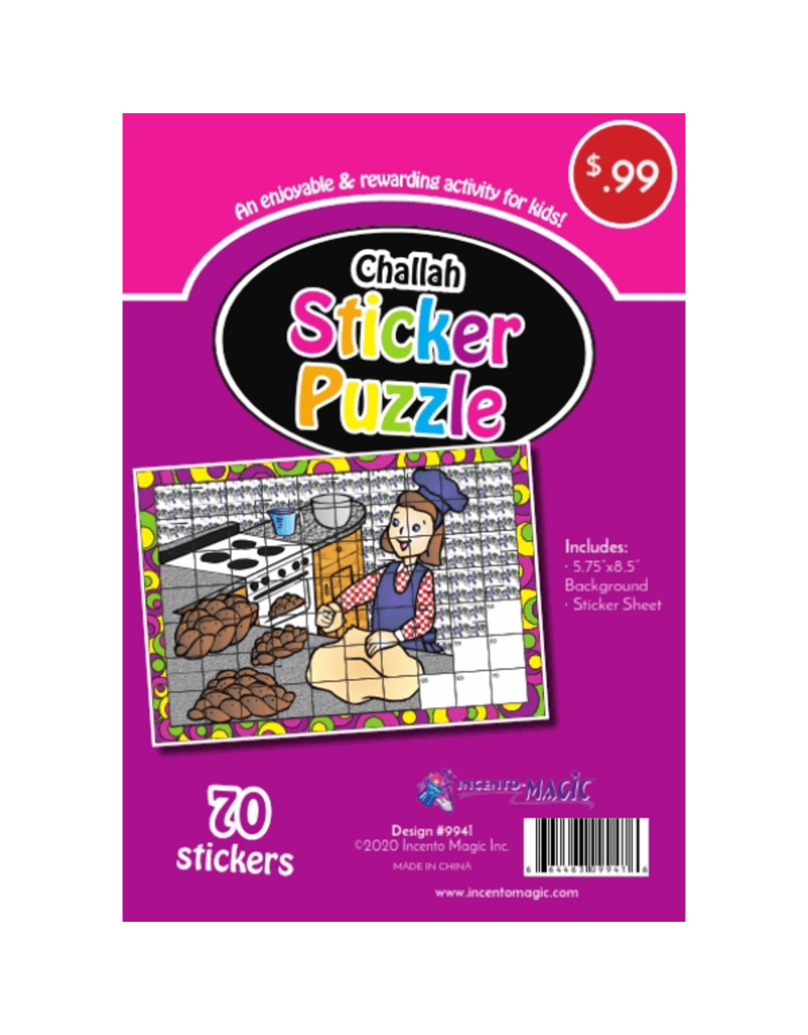 incento magic STICKER PUZZLE: CHALLAH 5.75″ x 8.5″