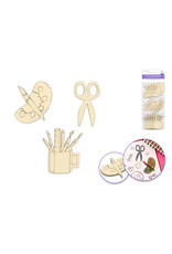 WOOD CUT OUTS CRAFT SUPPLIES- ASSORTED STYLES 15 PACK