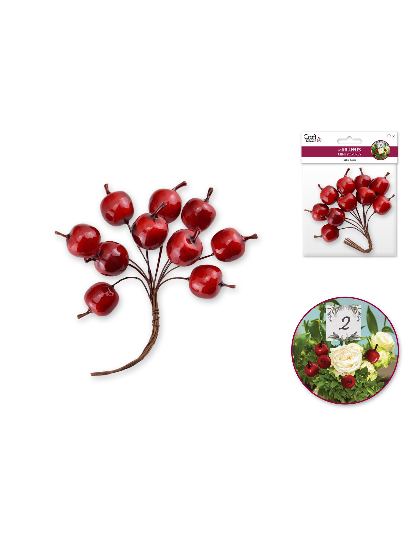 MINI RED APPLE PICK 3/4" - 10 PACK