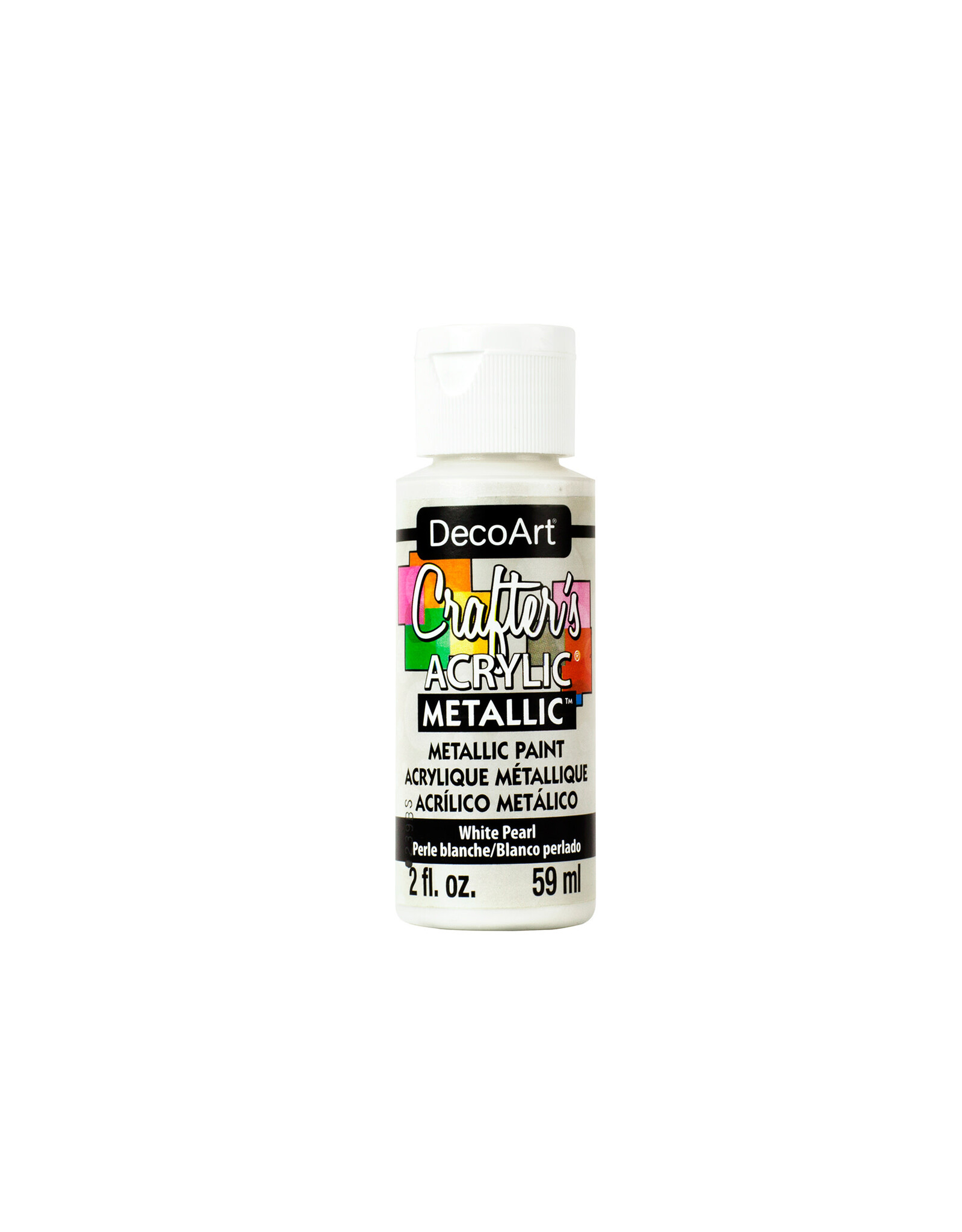 Deco Art ACRYLIC PAINT: METALLIC WHITE 2OZ