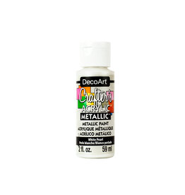 Deco Art ACRYLIC PAINT: METALLIC WHITE 2OZ