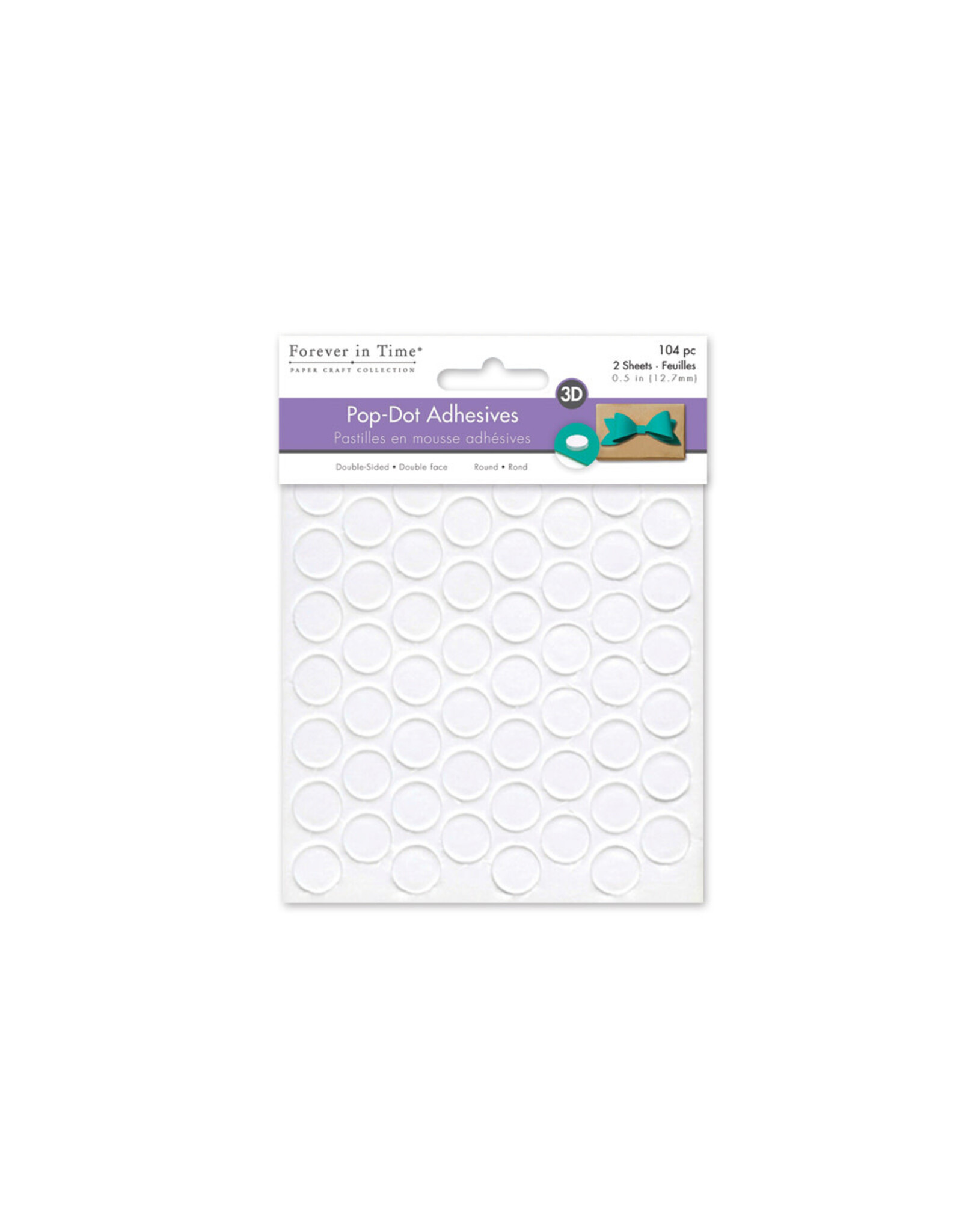 3D POP DOT ADHESIVES ROUND  1/2" - 104 PACK