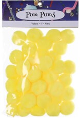 POM POMS: 1" YELLOW - 40 PACK