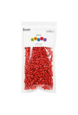 Essentials PONY BEADS: METALLIC RED 6mmX9mm 500 PACK