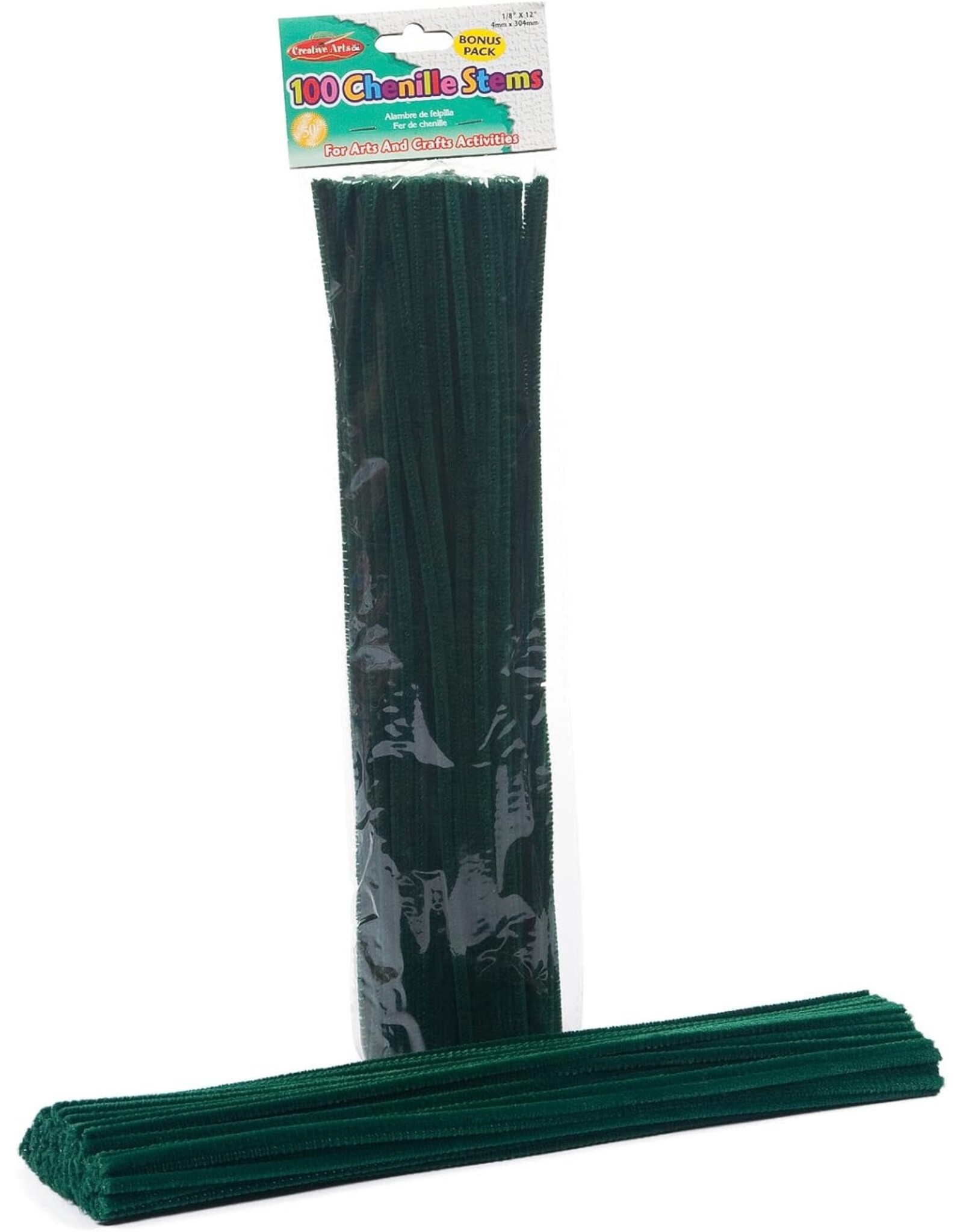 PIPE CLEANERS: 4MM x 12" - DARK GREEN 100 PACK