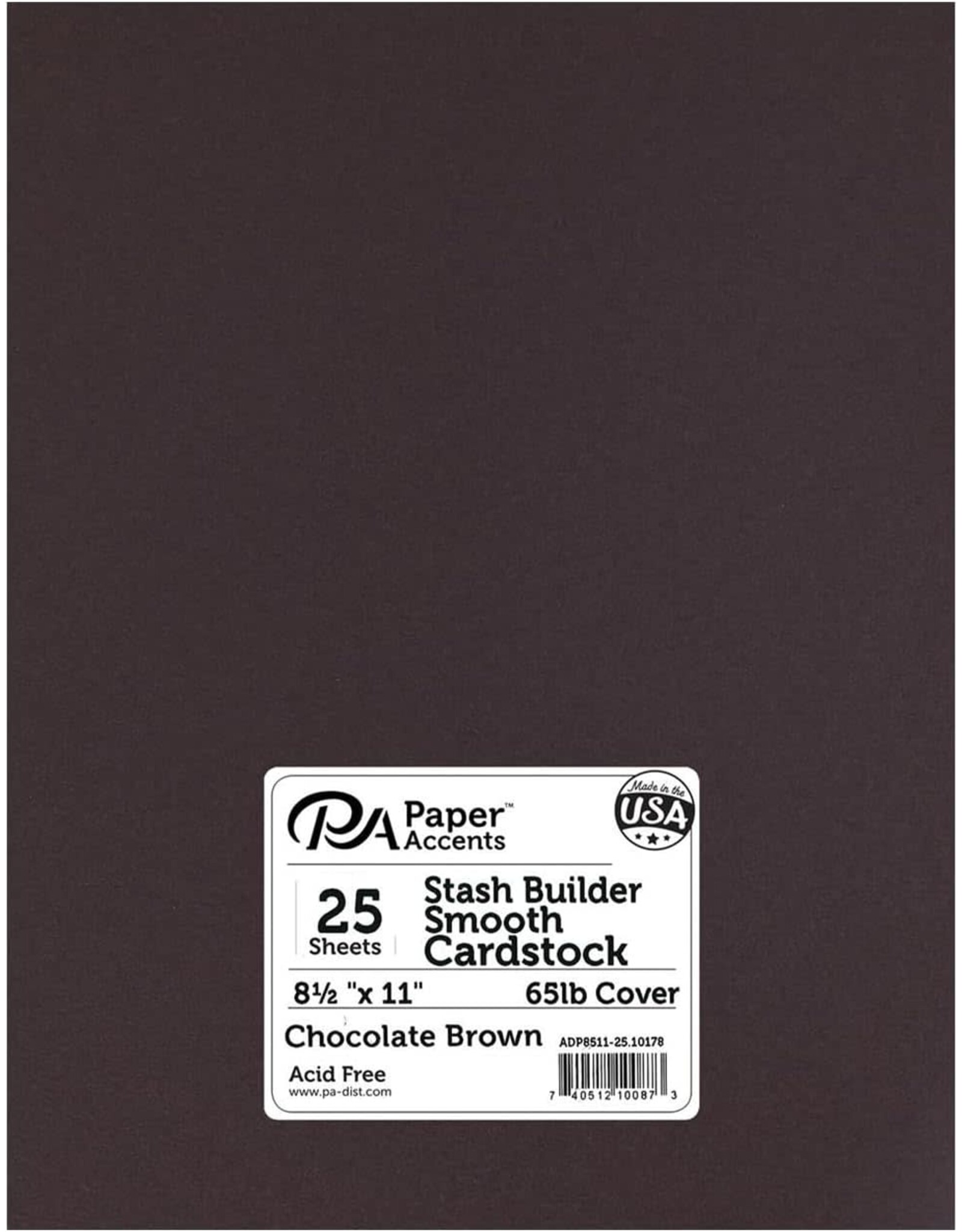 PREMIUM CARDSTOCK:  CHOCOLATE BROWN 8.5"x11" - 25 SHEETS