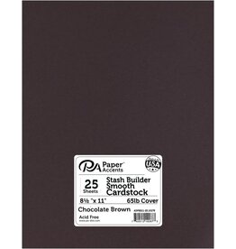 PREMIUM CARDSTOCK:  CHOCOLATE BROWN 8.5"x11" - 25 SHEETS