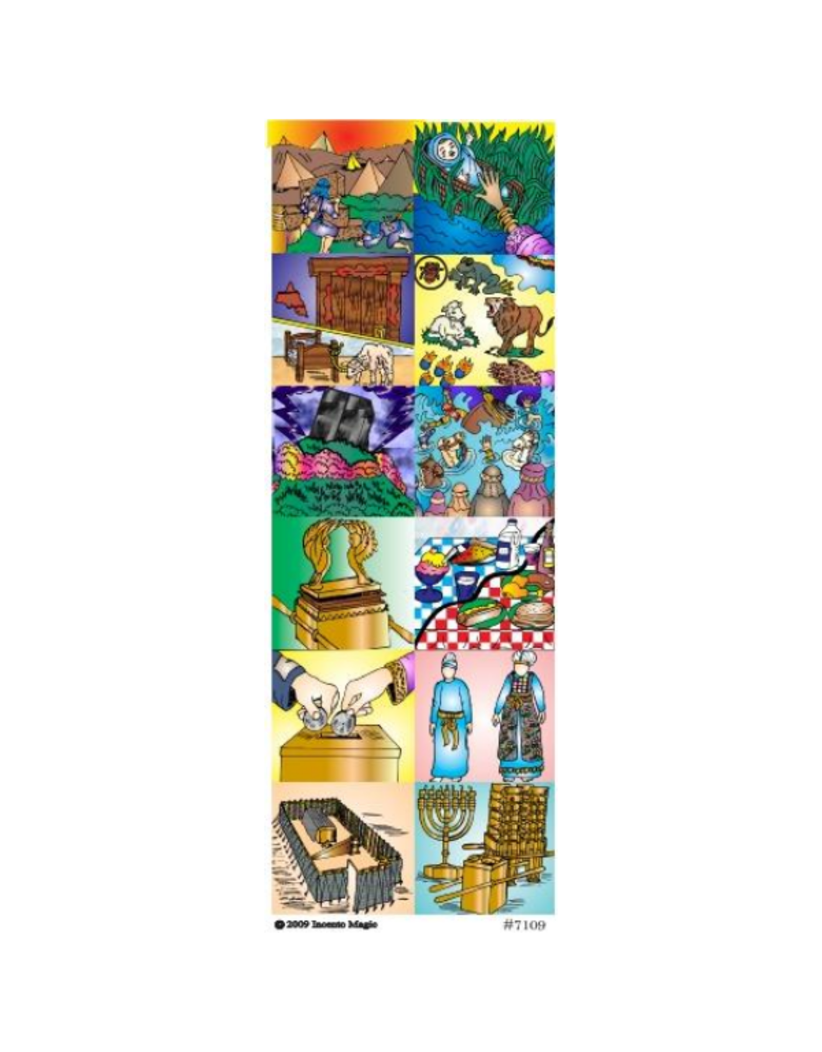 incento magic STICKERS - SEFER SHEMOS  SQUARES - 6 SHEETS