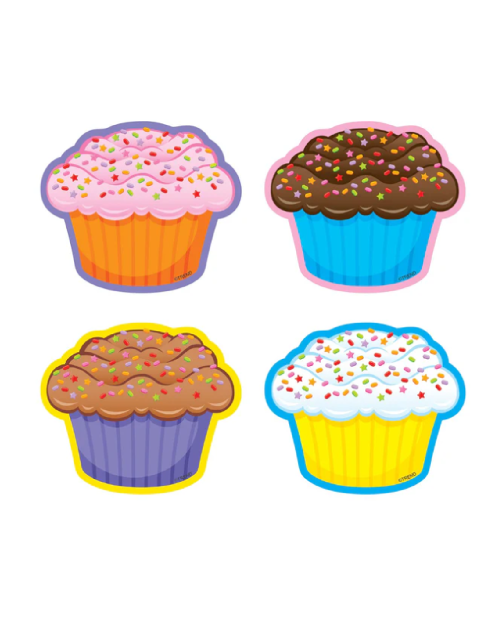 Trend Enterprises MINI CUT OUTS:  CUPCAKES ASSORTED 3" - 36 PACK