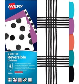 AVERY 5-TAB DIVIDERS  w/ REVERSIBLE DESIGNS